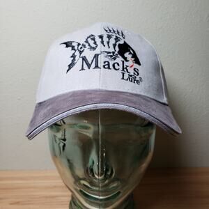 Shasta Wear One Size Mack's Lure Adjustable Baseball‎ Cap Gray Fishing Hat Retro